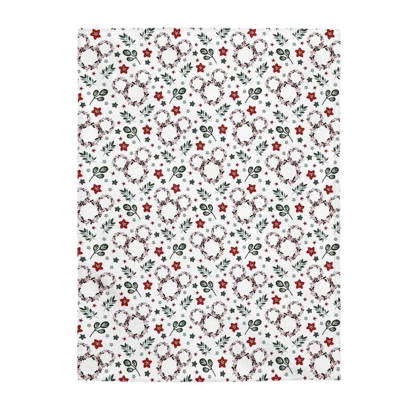Mouse Ears Christmas Blanket, Magical Christmas Wreath, Mickey Mouse Christmas Blanket, Disney Christmas Throw image 4