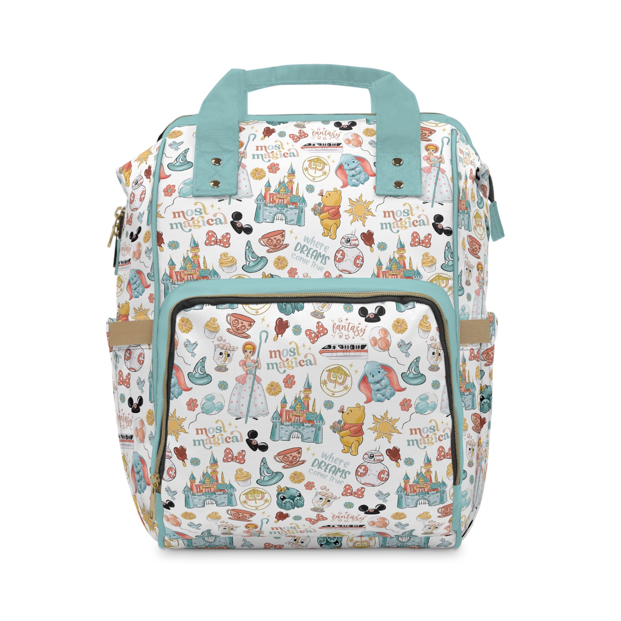 Disney Multifunctional Diaper Backpack Retro Disney Castle Bo Peep Stitch Pooh Floral Star Wars Minnie Ears Backpack Park Backpack Etsy