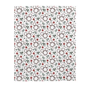 Mouse Ears Christmas Blanket, Magical Christmas Wreath, Mickey Mouse Christmas Blanket, Disney Christmas Throw image 2
