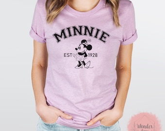 Minnie Est 1928 Camisa, Camiseta Minnie Mouse, Camiseta Disney Mickey, Camiseta de vacaciones, Camiseta Disney, Camisa Disney World, Camiseta a juego familiar