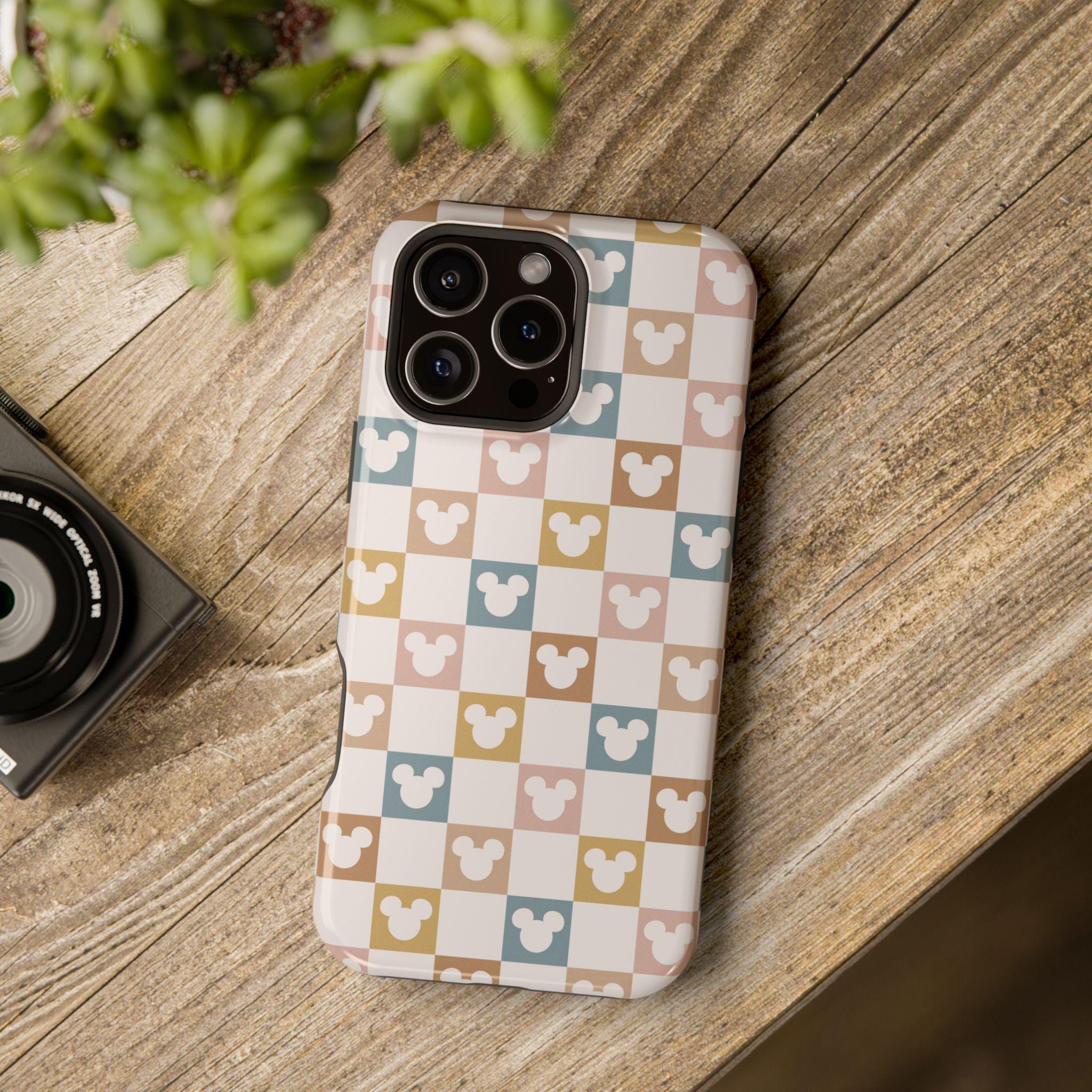 Magsafe Mickey Mouse Checkered Tough Phone Case, Disney Hard