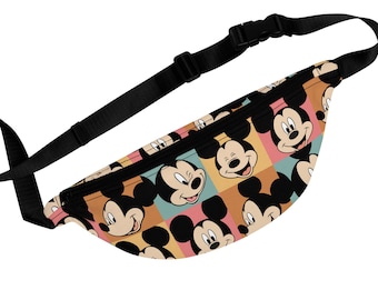 Retro Mickey Mouse Fanny Pack, Mickey Fanny Pack, Park Day Fanny Pack, Vacation Bag, Waist Bag, Disney Fanny Pack