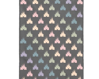 Princess Castle Blanket, Princess Throw, Castle Soft Cover, Bedroom Home Decor, Velveteen Plush Blanket, Comfy Cozy Gift, Baby Blanket
