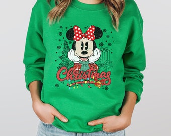 Minnie Mouse Christmas Sweatshirt, Minnie Christmas Sweater, Disney Holiday Sweatshirt, Merry Christmas Sweatshirt, Xmas Sweater