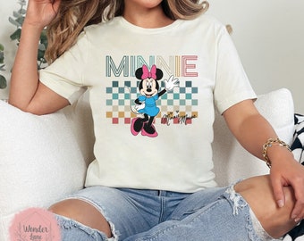 Koszula w kratkę Myszka Minnie, Koszulka Disney, Koszulka Disneyland, Koszulka Disney World, Koszulka na wakacje, Koszulka rodzinna