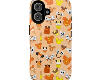 Halloween Park Day Snacks and Essentials Phone Case, iPhone Case, Samsung Galaxy Phone Case, Pixel Case, Mickey Minnie Disney Case