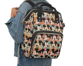 Disney Mickey Mouse Multifunctional Diaper Backpack, Disneyland Diaper Bag, Disney World Backpack, Disney Bag, Park Bag