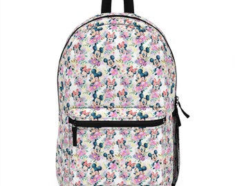Floral Mickey and Minnie Backpack, Disneyland Backpack, Disney World Backpack, Park Day bag, Theme Park Bag