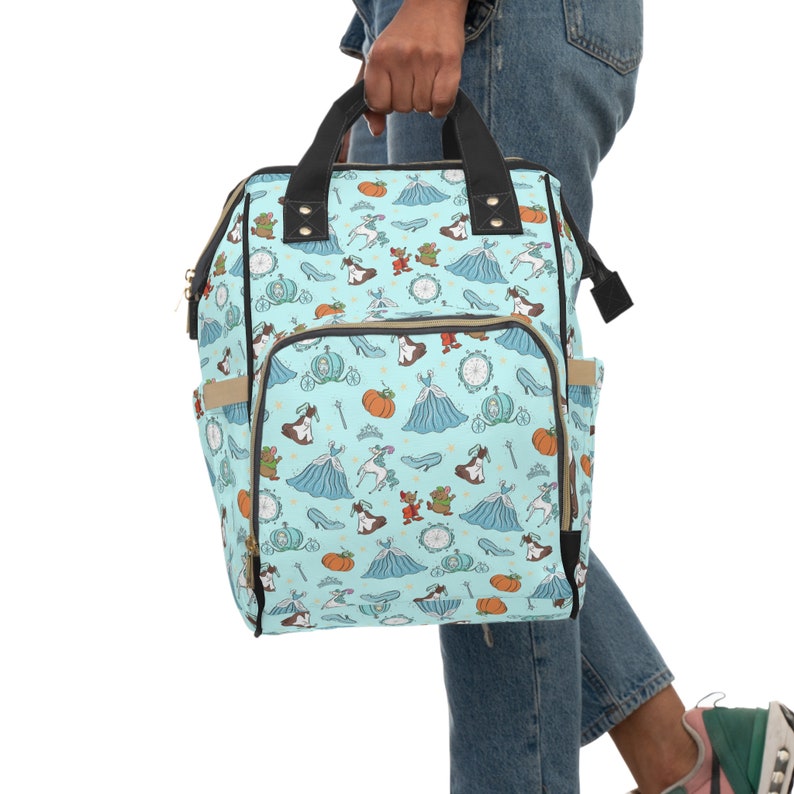 Princess Diaper Bag, Cinderella Multifunctional Backpack, Disney Backpack, Park Bag image 7