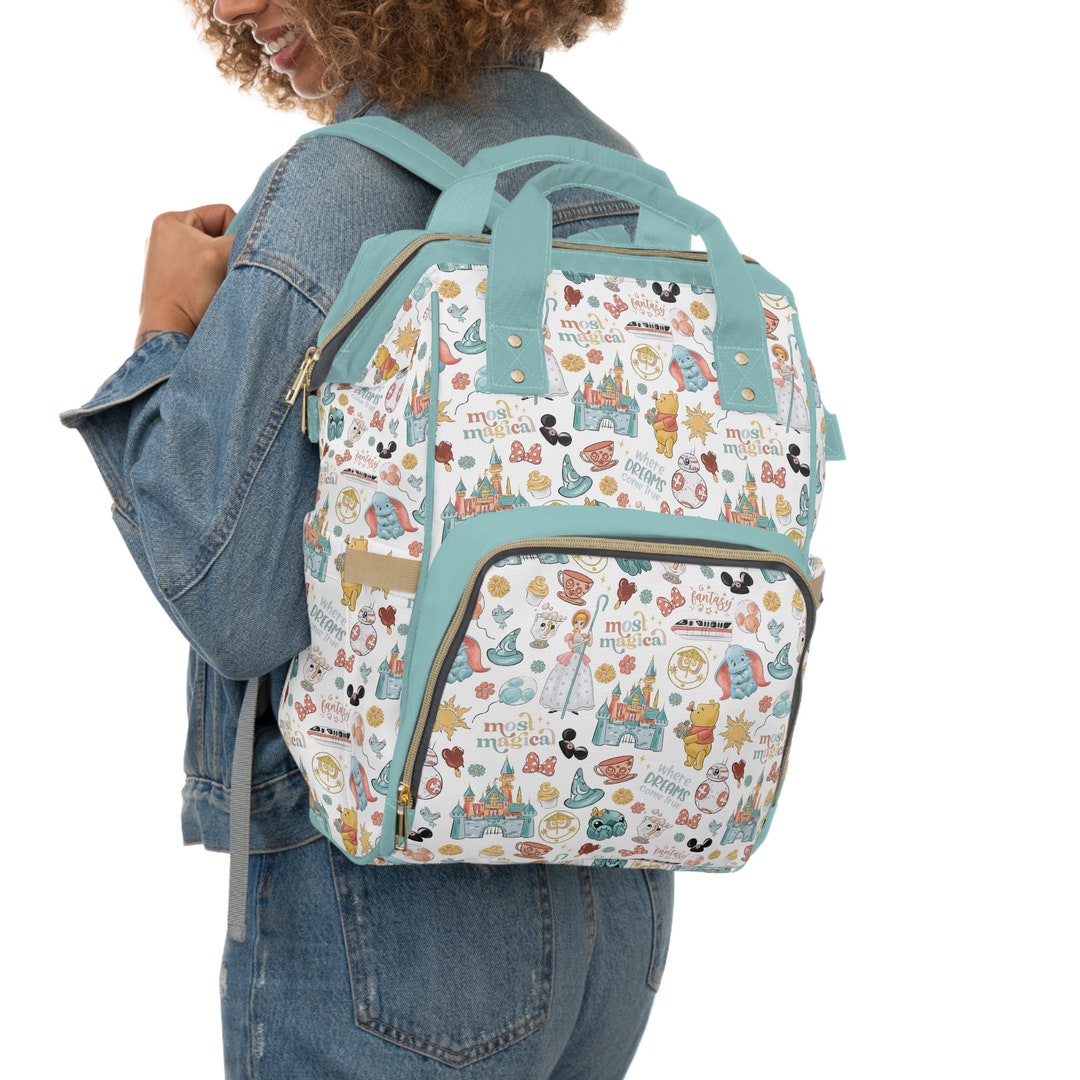 Disney Multifunctional Diaper Backpack Retro Disney Castle Bo Peep Stitch Pooh Floral Star Wars Minnie Ears Backpack Park Backpack Etsy