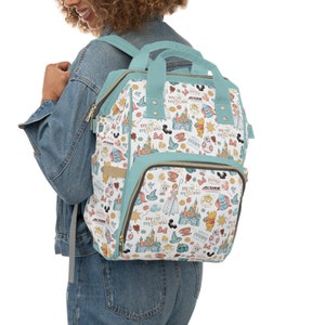 Disney Multifunctional Diaper Backpack, Retro Disney Castle Bo Peep Stitch Pooh Floral Star Wars Minnie Ears Backpack, Park Backpack