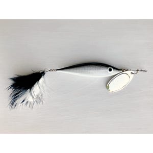 Handmade Wooden Minnow Spinner Fishing Lure • Made in Canada • For Bass, Pike, Salmon & more • Perfect Fishing Gift -