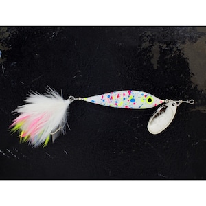 Handmade Wooden Minnow Spinner Fishing Lure • Made in Canada • For Bass, Pike, Salmon & more • Perfect Fishing Gift -