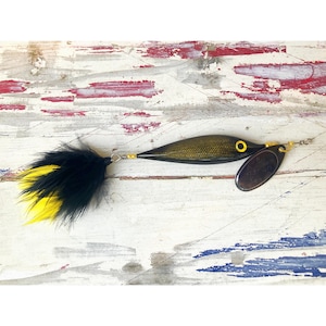 Handmade Wooden Minnow Spinner Fishing Lure • Made in Canada • For Bass, Pike, Salmon & more • Perfect Fishing Gift -