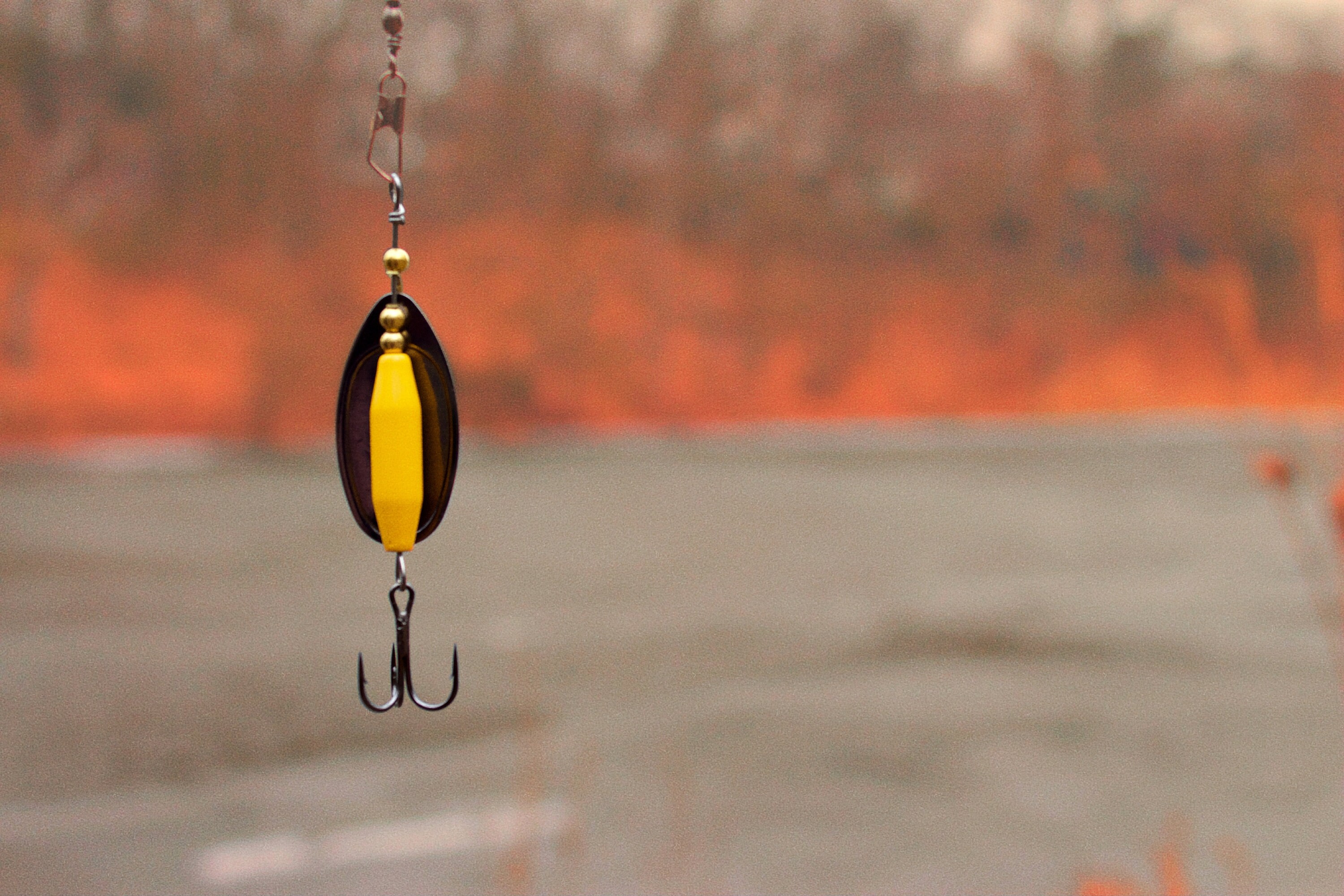 Handmade Spinner Fishing Lure Yellow W/ Black Blade Inline Spinner Made in Canada  Trout Salmon Bass Pike Perch Walleye Fishing Gift 
