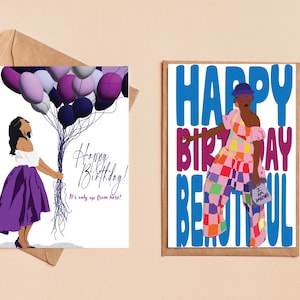 Black Greeting Cards | Black Birthday Cards | Black Stationery | African American Stationery | Black Stationary | Black Girl Magic