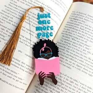 Acrylic Bookmark (Female) | Bookmarks | Gifts for Book lovers | Bookworm | African American Gifts | Black Woman Owned
