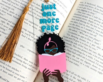 Acrylic Bookmark (Female) | Bookmarks | Gifts for Book lovers | Bookworm | African American Gifts | Black Woman Owned