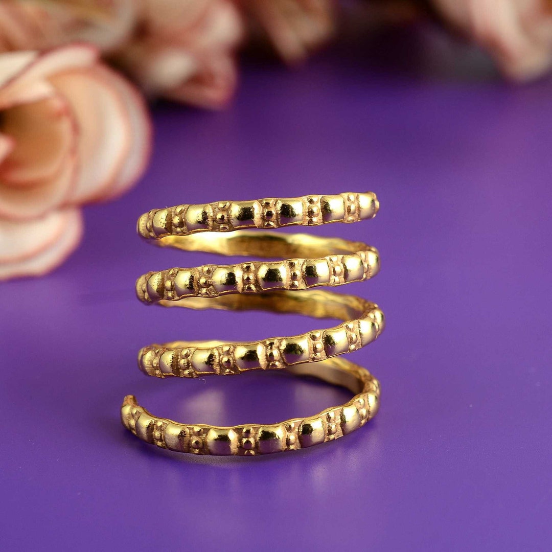 Trigger Finger Ring, Adjustable 18k Gold Arthritis Ring, Splint Knuckle