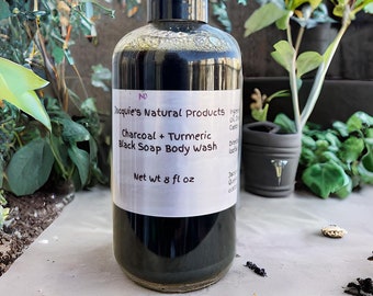 Charcoal + Turmeric Black Soap Body Wash 8 oz