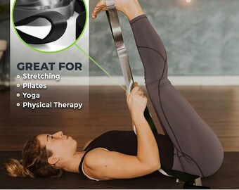 2 Cinghie Elastiche Per Yoga Da 90 Cm Con 8 Anelli - Fascia Per Stretching In Cotone E Poliestere (rosa) - 2