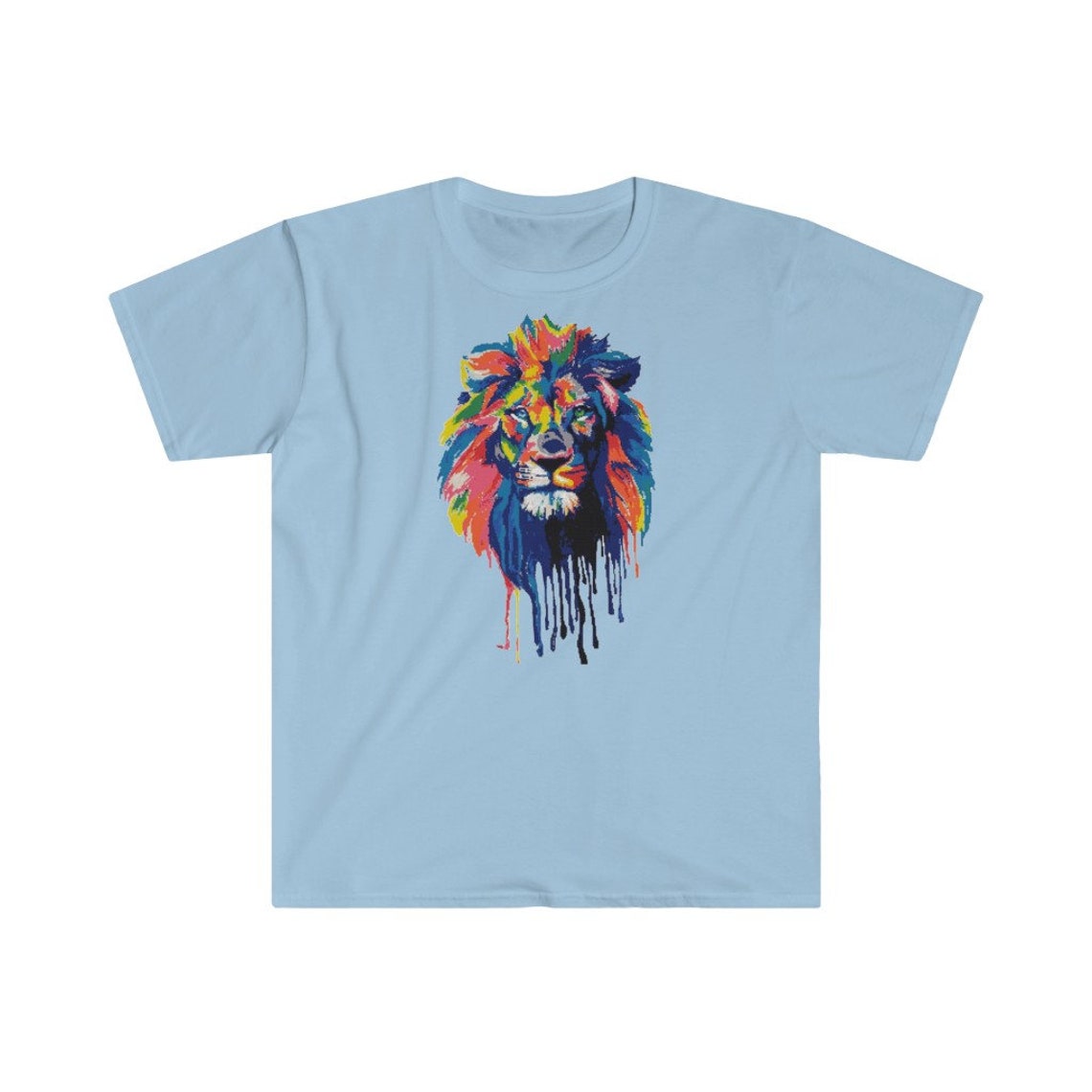 Paint Drip Lion T-shirt | Etsy