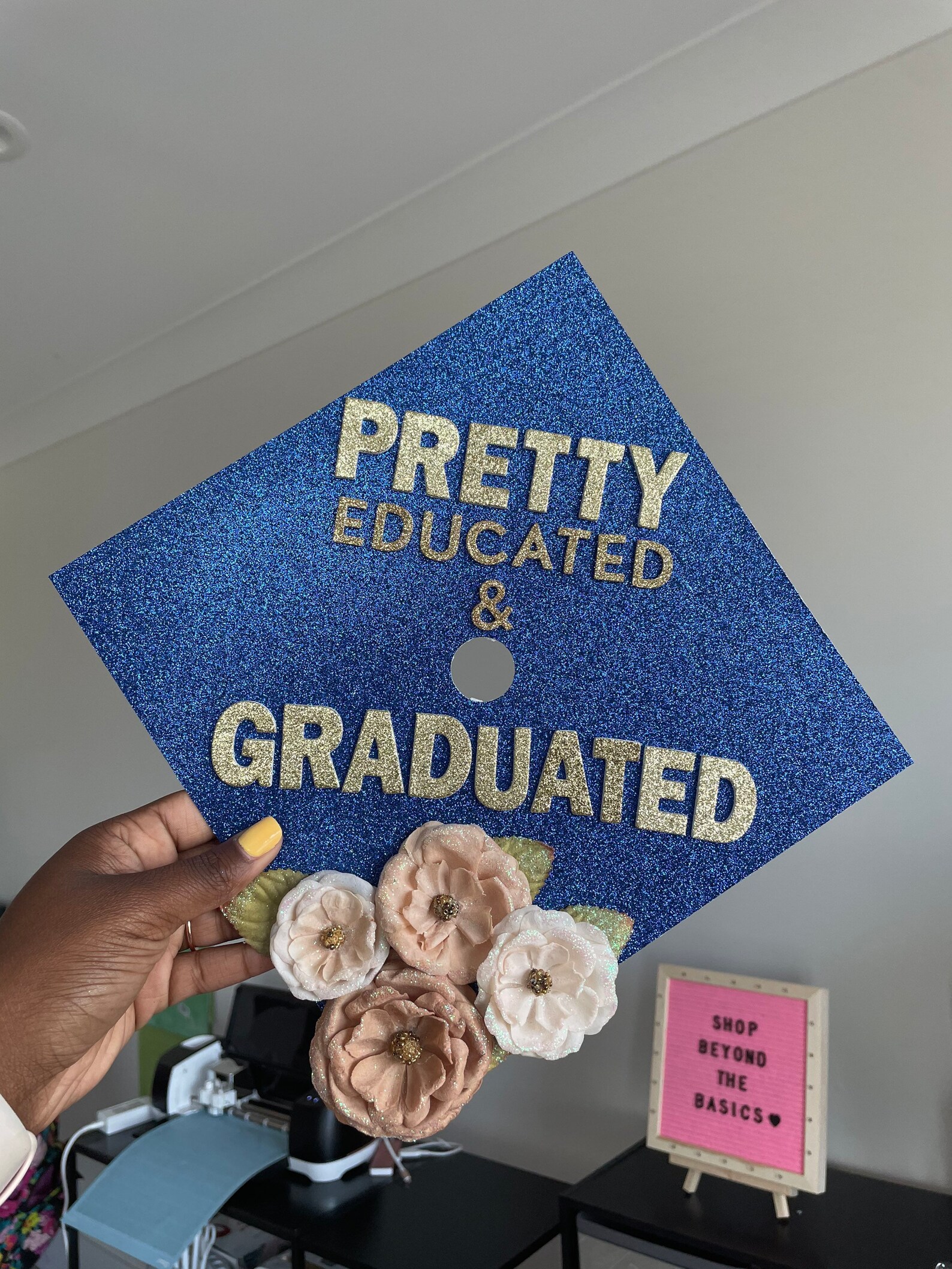 Pretty Educated & Graduated Grad Cap Topper Decorated Grad Etsy