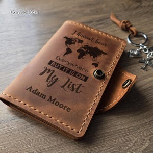 Personalized Leather Passport Cover: Anniversary Travel Gift