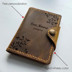 Personalized Leather Passport Wallet: Anniversary Travel Gift