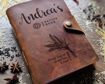 Free Personalized Leather Recipe Book: A5 Full Grain Cookbook, Laser Engraved