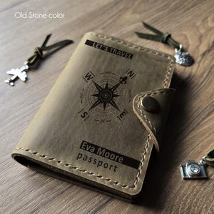 leather personalized passport cover/ Passport wallet/ Passport cover for international passport&#39;s standard/ Anniversary & travel gift