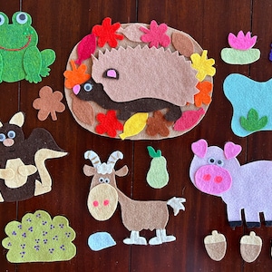 Apple Trouble Children&#39;s Handmade Felt Board Story, Felt Activities, Kids Christmas Gifts, Storytime, Literacy activities, Teaching Resource