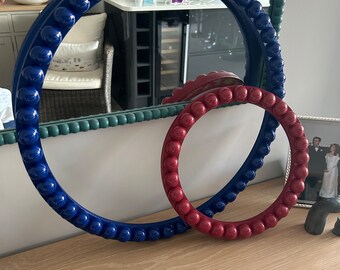 Round Oversized Bobbin Mirrors in Four Sizes Handmade in