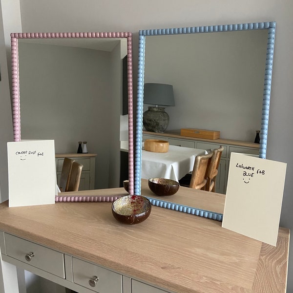 Bobbin Wooden Mirror – Hand Painted Frame, Custom Size