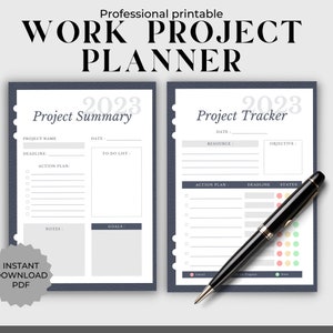 Work Project Planner | Digital Project Planner | Work Schedule | Business Project Planner | Digital Planner | Business Project Tracker