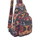 Sling Bag Hippie Goa Rucksack - Baumwolle, Verstellbar, Mit USB-Kabel-Öffnung, Flower Print