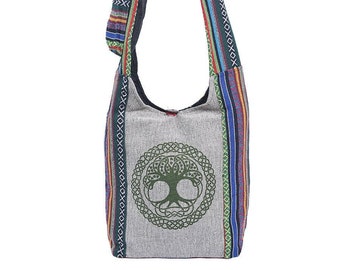 Hobo Crossbody Bags for Women, Boho Purse, Boho Bag, Hippie Bag | Indie Tote Bag, Cloth Purse for Women Graphic Tree Of Life Hobo Bag