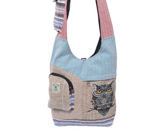 Hobo Crossbody Bags for Women, Boho Purse, Boho Bag, Hippie Bag | Indie Tote Bag, Cloth Purse for Women Graphic Owl Hobo Bag