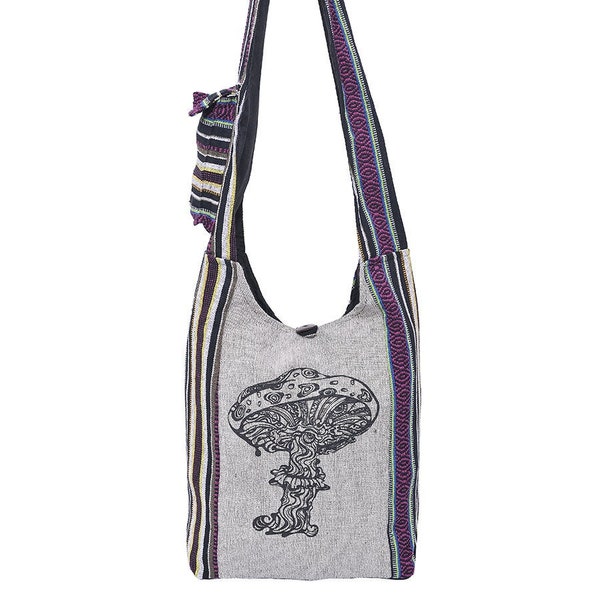 Hobo Crossbody Bags for Women, Boho Purse, Boho Bag, Hippie Bag | Indie Tote Bag, Cloth Purse for Women Graphic Mushroom Hobo Bag
