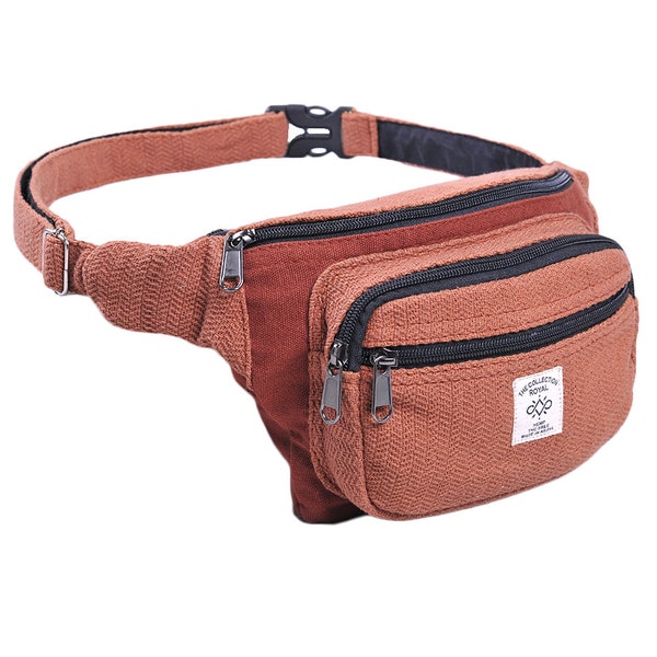 Sac banane en chanvre et coton de l'Himalaya, respectueux de l'environnement, sac banane bohème, sac banane hippie, ceinture de taille, ceinture utilitaire de voyage