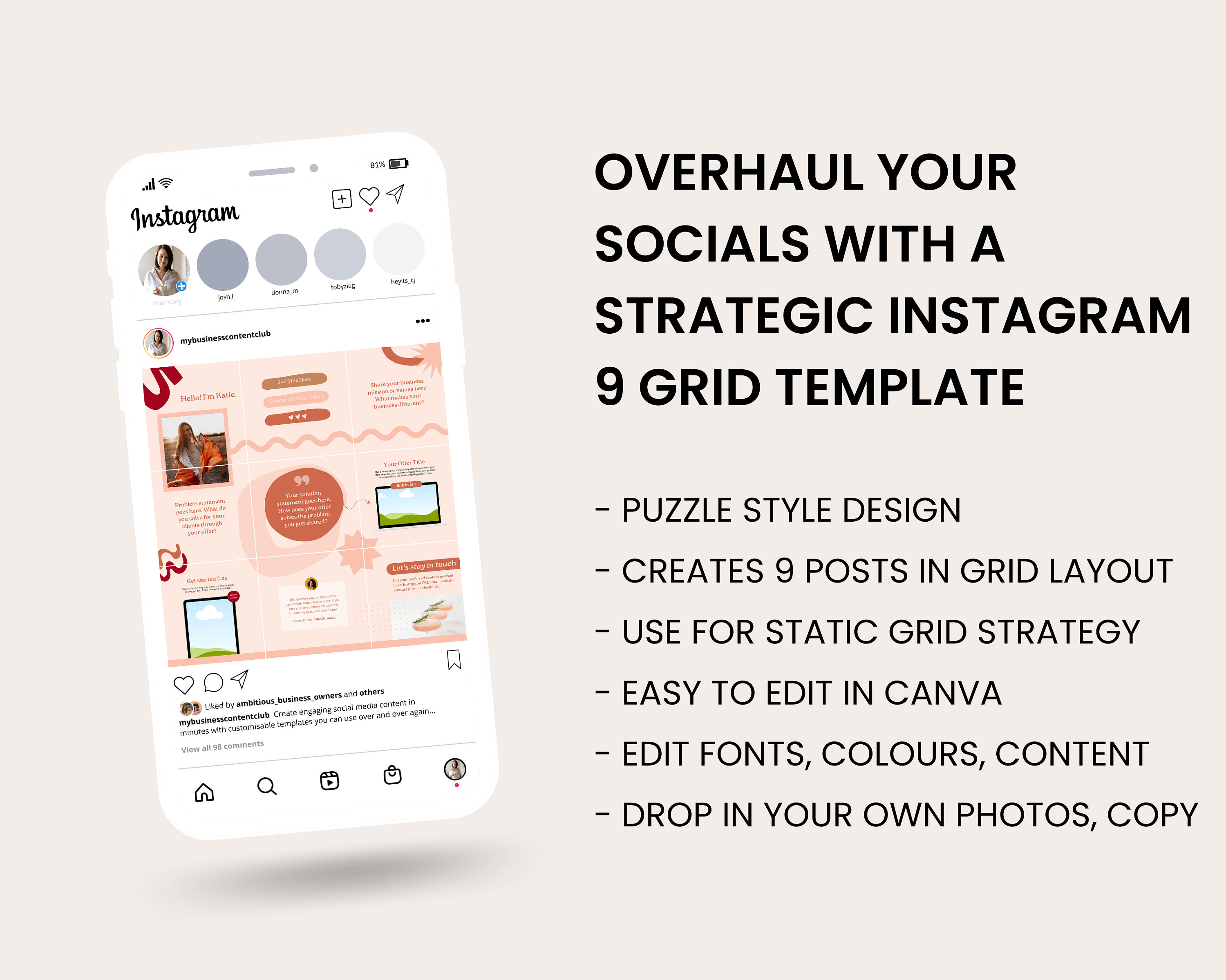 Instagram 9 Grid Template Instagram Canva Template Instagram Grid Instagram 9 Grid Template Instagram Canva Template Instagram Grid