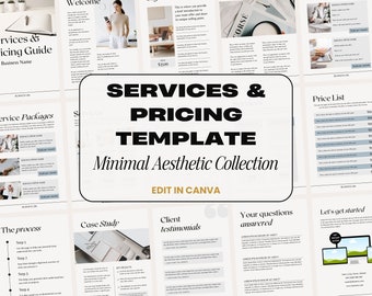 Services and Pricing Guide, Price List Template, Canva Template for Business, Service Provider Template, Editable Price List