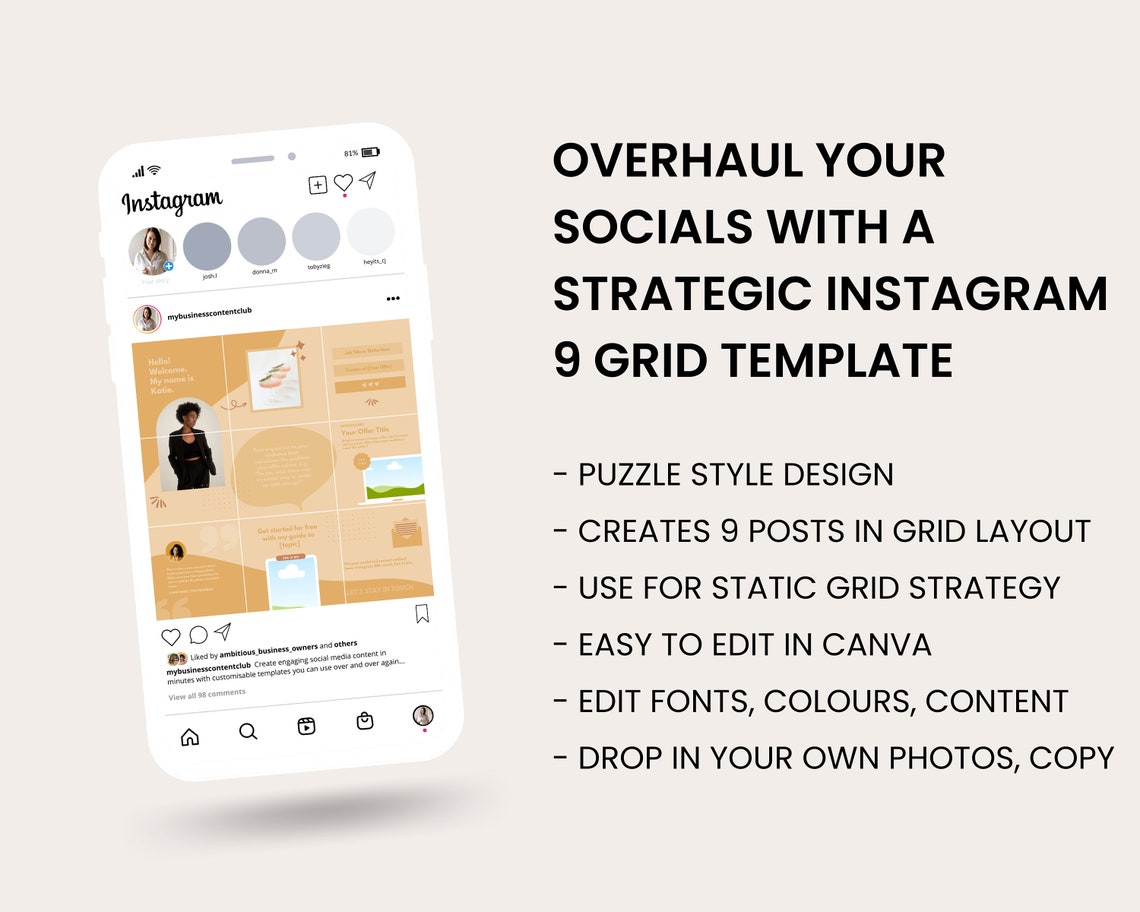 Instagram Puzzle Feed Template, Instagram 9 Grid Template, Instagram Instagram Puzzle Feed Template, Instagram 9 Grid Template, Instagram