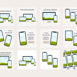 Digital mockup, iPhone-mockup, mallar för laptop-mockup, enhetsmockup, Canva-mall för småföretag, marknadsföringsmall bild 5