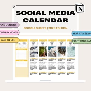 2025 Content Calendar, Social Media Planner, Social Media Content Calendar, Google Sheets Content Planner, Content Calendar Google Sheets