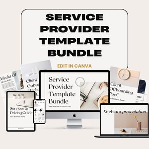 Service Based Business Canva Template Bundle, Virtual Assistant Template, Coaching Templates, Social Media Template, Canva Business Template