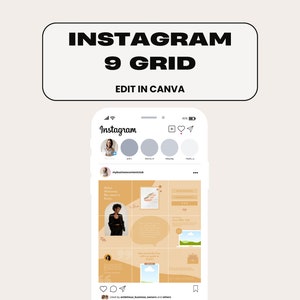 Instagram Puzzle Feed Vorlage, Instagram 9 Grid Vorlage, Instagram Canva Vorlage, Canva Vorlage Instagram, Instagram Grid Design