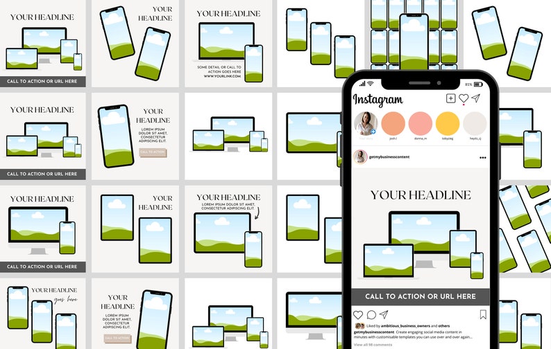 Digital mockup, iPhone-mockup, mallar för laptop-mockup, enhetsmockup, Canva-mall för småföretag, marknadsföringsmall bild 8