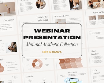 Webinar Slide Deck Template, Slide Deck Template Canva, Presentation Template Modern Aesthetic, Business Presentation Template, Pitch Deck