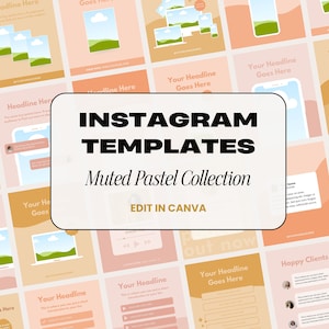 Pastel Instagram Templates, Social Media Templates, Canva Template Instagram, Instagram Templates for Business, Instagram Post Template